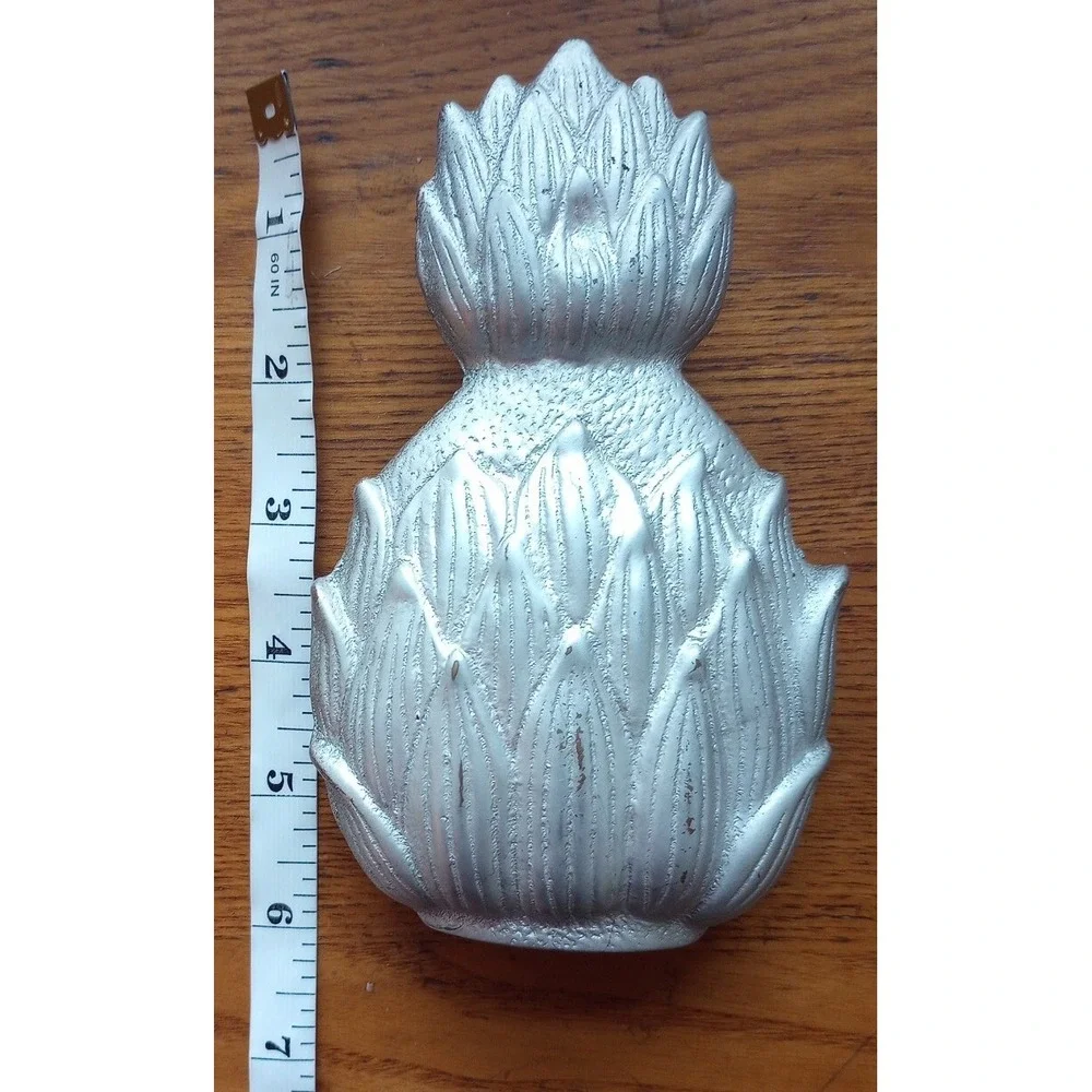 VTG Silver Paint Over Cast Iron Pineapple Door Knocker-Symbol Of Hospitality
